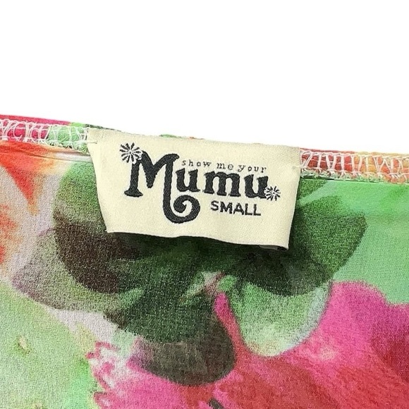 Show Me Your Mumu Tropical Floral Ruffle Strapless Off Shoulder Top Small - Picture 4 of 6